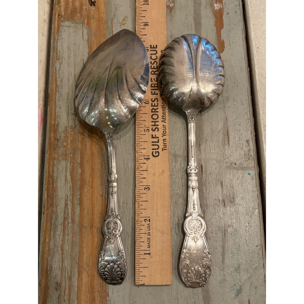 Wm. Rogers Silverplate Serving Set PRISCILLA Lady Ann Shell Pie Server Berry Spn - Picture 7 of 9